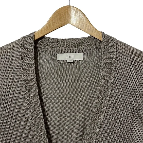 Ann Taylor Loft Womens Linen Cardigan Sweater Size L Button Front Corporate Work - Picture 3 of 6